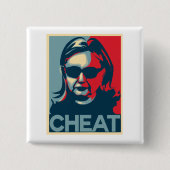 Badge Carré 5 Cm Bouton/insigne d'Anti-Hillary Clinton de FRAUDE (Devant)