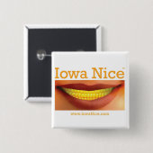 Badge Carré 5 Cm Bouton intéressant de l'Iowa (Devant & derrière)