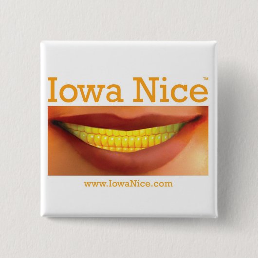 Badge Carré 5 Cm Bouton intéressant de l'Iowa (Devant)