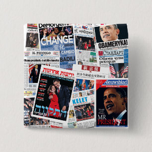 Badge Carré 5 Cm Bouton international de titres d'Obama
