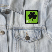 Badge Carré 5 Cm bouton (irlandais) irlandais (En situation)