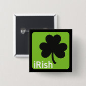 Badge Carré 5 Cm bouton (irlandais) irlandais (Devant & derrière)