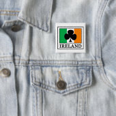 Badge Carré 5 Cm Bouton Irlande (En situation)