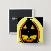 Badge Carré 5 Cm Bouton Jack o' Lantern (Devant & derrière)
