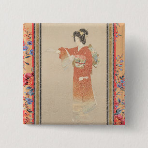 Badge Carré 5 Cm Bouton Japon