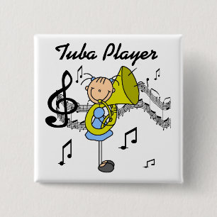 Badge Carré 5 Cm Bouton Joueur de Tuba