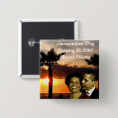 Badge Carré 5 Cm Bouton Jour d'ouverture 2009_ (Devant & derrière)