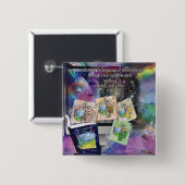 Badge Carré 5 Cm Bouton Journaux Chakra (Devant & derrière)