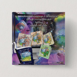 Badge Carré 5 Cm Bouton Journaux Chakra