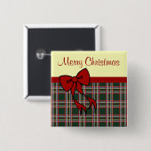 Badge Carré 5 Cm Bouton Joyeux cadeau de Noël (Devant & derrière)