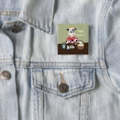 Badge Carré 5 Cm Bouton Joyeux événement de peinture d'oeuf de Pâqu (En situation)