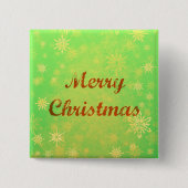 Badge Carré 5 Cm Bouton Joyeux Noël - Arrière - plan vert Festive (Devant)