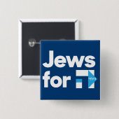Badge Carré 5 Cm Bouton Juifs pour Hillary (Devant & derrière)