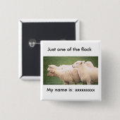 Badge Carré 5 Cm Bouton - Juste un des groupes (Devant & derrière)