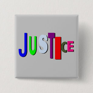 Badge Carré 5 Cm Bouton Justice en couleur A Carré