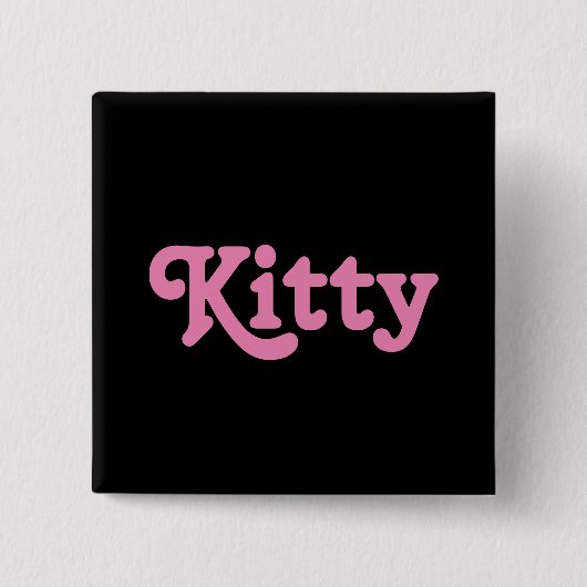 Badge Carré 5 Cm Bouton Kitty (Devant)