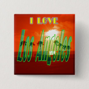 Badge Carré 5 Cm Bouton "La belle Los Angeles"
