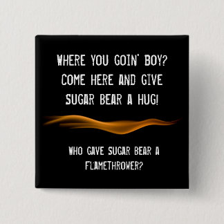 Badge Carré 5 Cm Bouton lance-flammes