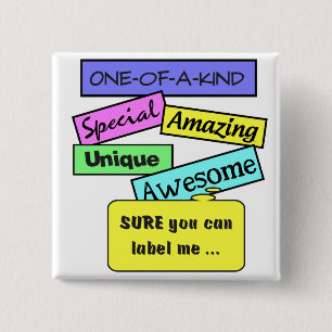 Badge Carré 5 Cm Bouton Lebel Me