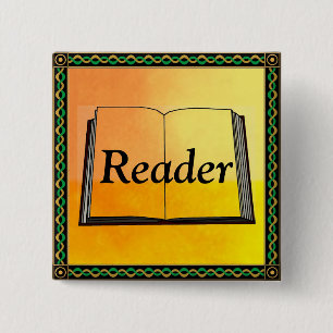 Badge Carré 5 Cm Bouton Lecteur