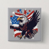 Badge Carré 5 Cm Bouton Liberté de l'aigle (Devant)
