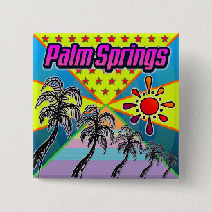Badge Carré 5 Cm Bouton Liberté Palm Springs