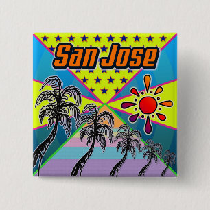 Badge Carré 5 Cm Bouton Liberté San Jose