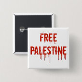 Badge Carré 5 Cm Bouton libre de la Palestine (Devant & derrière)