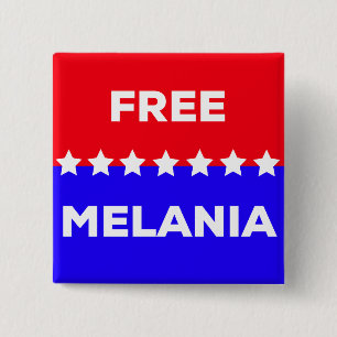 Badge Carré 5 Cm Bouton libre de Melania