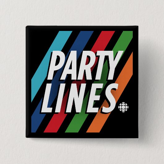 Badge Carré 5 Cm Bouton Lignes de partie CBC (Devant)