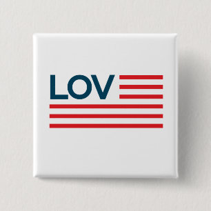 Badge Carré 5 Cm Bouton LOVALLUSA