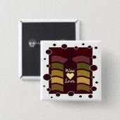 Badge Carré 5 Cm Bouton Lover (Devant & derrière)