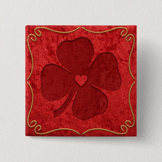 Badge Carré 5 Cm Bouton Lucky (Devant)