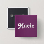 Badge Carré 5 Cm Bouton Macie (Devant & derrière)