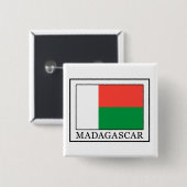 Badge Carré 5 Cm Bouton Madagascar (Devant & derrière)