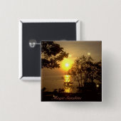 Badge Carré 5 Cm Bouton Magique Sunshine (Devant & derrière)