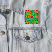 Badge Carré 5 Cm Bouton Mandala (En situation)