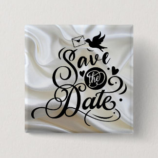 Badge Carré 5 Cm Bouton Mariage-Carré