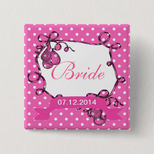 Badge Carré 5 Cm Bouton mariage de mariée