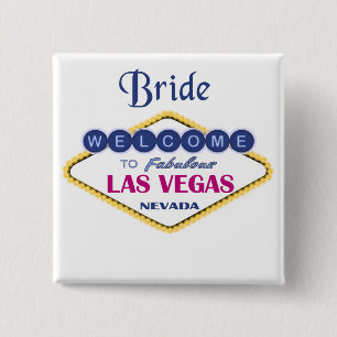 Badge Carré 5 Cm Bouton Mariée de Las Vegas