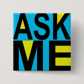 Badge Carré 5 Cm Bouton Me Demander un document de musée (Devant)