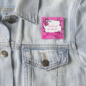 Badge Carré 5 Cm Bouton Mère du mariage marié/marié (En situation)