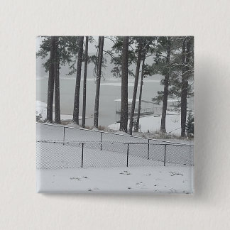Badge Carré 5 Cm bouton métallique 'Static Snow'