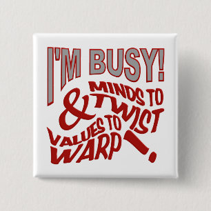 Badge Carré 5 Cm Bouton Minds to Twist