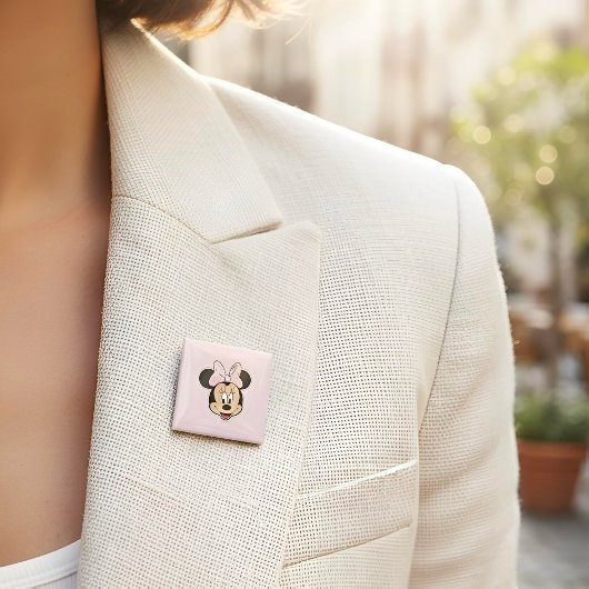 Badge Carré 5 Cm Bouton Minine