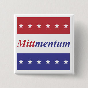 Badge Carré 5 Cm Bouton "Mittmentum" de Mitt Romney