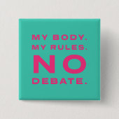 Badge Carré 5 Cm Bouton Mon corps (Devant)