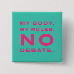 Badge Carré 5 Cm Bouton Mon corps