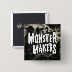 Badge Carré 5 Cm Bouton MONSTER MAKERS