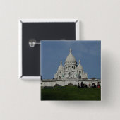 Badge Carré 5 Cm Bouton Montmartre (Devant & derrière)